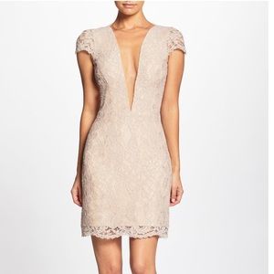 Dress the Population Cecilia Deep Plunging Mini